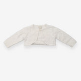 White Cardigan with Lace Flowers 