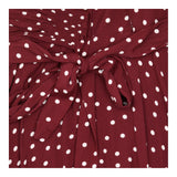 Burgundy Polka Dot Maternity Midi Shirt Dress