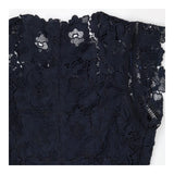 Lucy Dress Navy Blue Lace Asymmetric Handkerchief