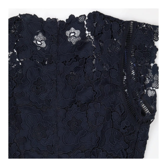 Lucy Dress Navy Blue Lace Asymmetric Handkerchief