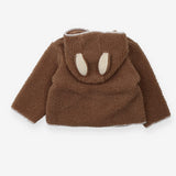 Fleece Jacket Brown with Hood and Rabbit Ears