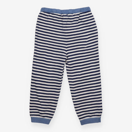 Blue and white knit joggers