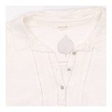 Ivory Pintuck Lace Trim Cotton Shirt