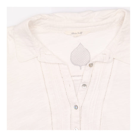 Ivory Pintuck Lace Trim Cotton Shirt