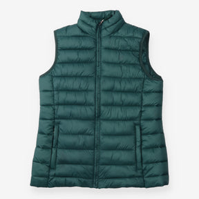 Padded Gilet Bottle Green Lightweight Zip Front