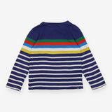 T-shirt long sleeve blue white colorful striped 