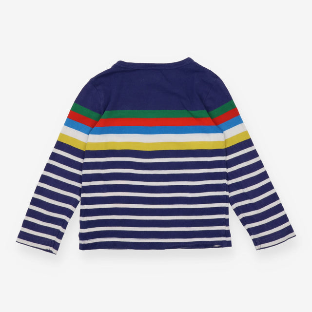 T-shirt long sleeve blue white colorful striped 
