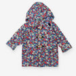 Fishermans Toggle Coat Blue and Red Floral - Blue 