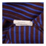 Brown & Blue Striped Oversized Long Sleeve Top