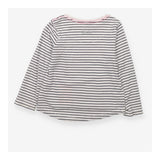 Tee Long Sleeve White and Navy Stripes with Sequin