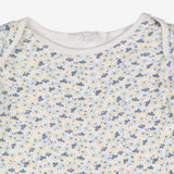 Sleepsuit white blue yellow flowers