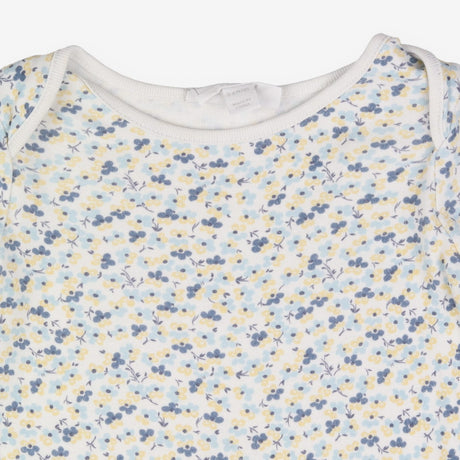 Sleepsuit white blue yellow flowers