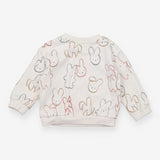 White Sweater With Rabbit Print 