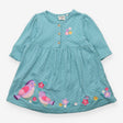 Dress LS jersey spot pink birds