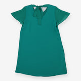 Teal Madelyn Swing Dress – Sheer Sleeves & Bow Bac