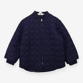 Coat navy heart embossed bomber