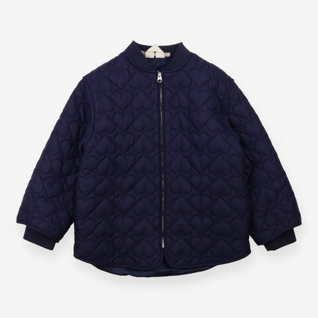 Coat navy heart embossed bomber
