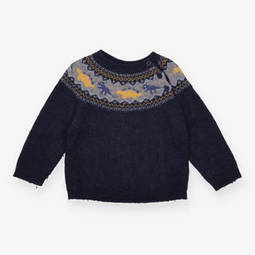 Navy Dinosaur Knit Sweater