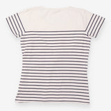 Nursing Top Cream Navy Breton Stripe Layered Short