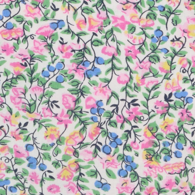 T-Shirt Sleevless Ditsy Print with Pink Flower But