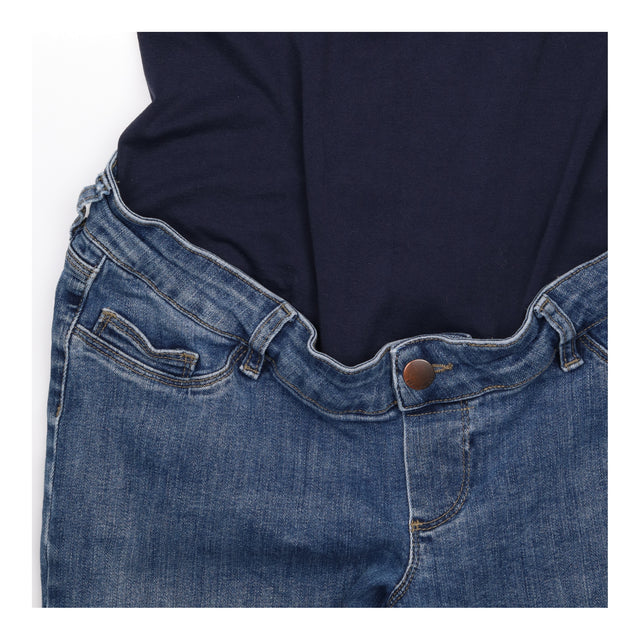 Mid Blue Wash Over Bump Stretch Denim Slim Leg Mat