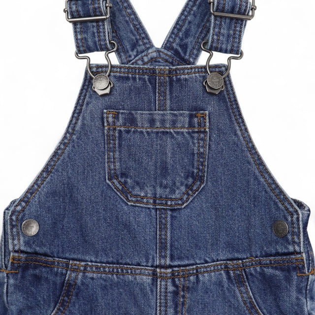 Dungarees Blue Denim with Silver Buttons