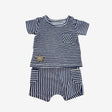 Blue Stripe Towelling Shorts and Top with Starfish