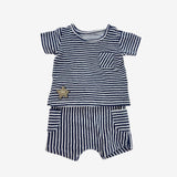 Blue Stripe Towelling Shorts and Top with Starfish