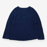 Navy Knit Cardigan with Flowers