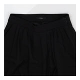 Emoda Black Cropped Culottes – Pleated Front Wide‑