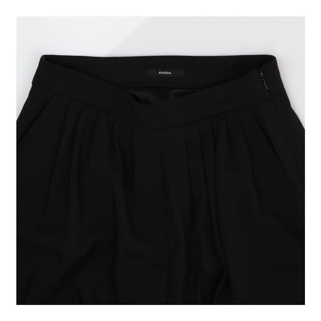 Emoda Black Cropped Culottes – Pleated Front Wide‑