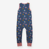 Dungarees blue pink edging 3d stars