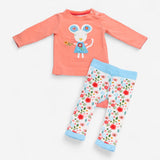 Maura Mouse Knit Leggings and Peach T-shirt