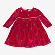 Dress long sleeve pink velour with stars