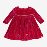 Dress long sleeve pink velour with stars