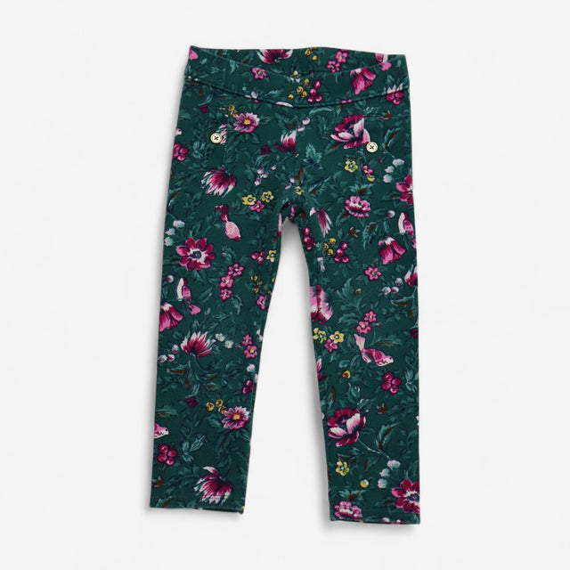 Leggings Janie and Jack Green Floral with Gold But