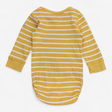 Bodysuit LS yellow with white stripes