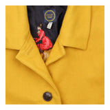 Coat Mustard Yellow Wool Blend Cocoon Three Quarte