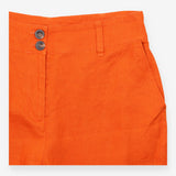 Trousers Linen Wide Leg High Waist Orange Petite