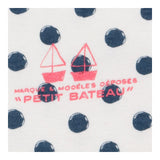 Bodysuit Short Sleeve Blue Spot with Pink Trim