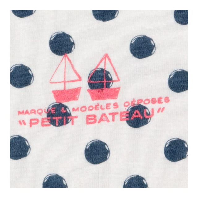 Bodysuit Short Sleeve Blue Spot with Pink Trim