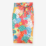 Dressed Bizarre Wrap Midi Skirt Printed Statement 