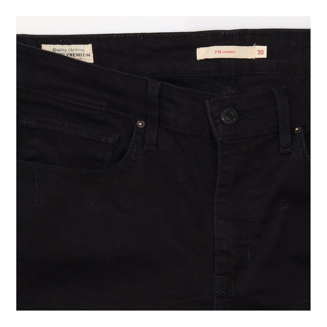 Black Mid Rise Stretch Skinny Jeans