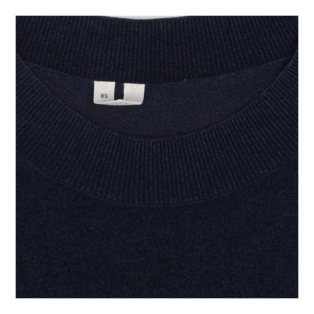 Knitted Midi Dress Navy Flared Hem Relaxed Fit