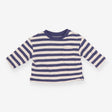 T-shirt long sleeve white and navy stripe