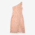 Midi Dress Blush Floral Lace One Shoulder