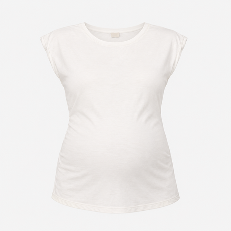 Maternity T-Shirts Two Pack Black White Turn-Up Sl