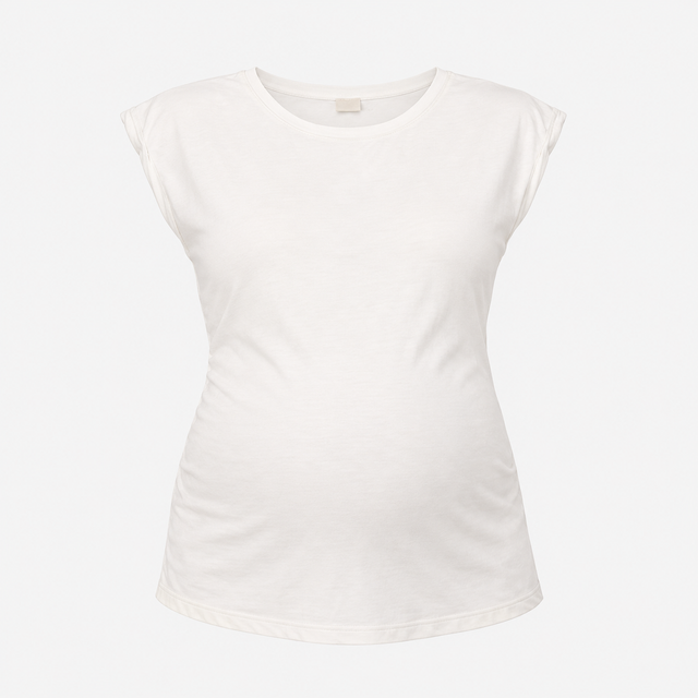 Maternity T-Shirts Two Pack Black White Turn-Up Sl