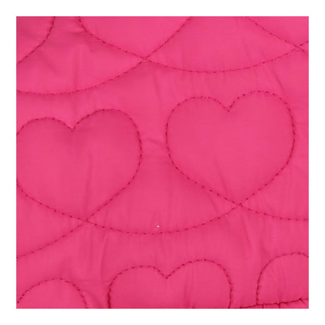 pink puffer coat with fur hood