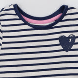 Jersey Dress Navy Striped Heart
